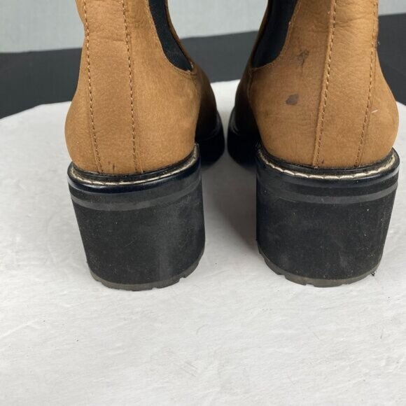 Madewell Kristin Chelsea Boots Womens 9.5 Brown Leather Lugsole Combat Chunky - Picture 12 of 16
